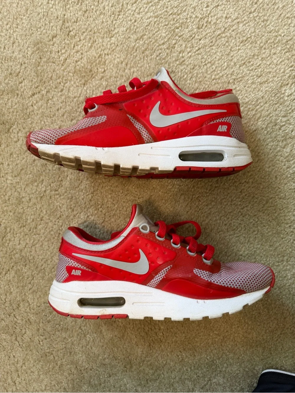Nike Air Max Zero Essential GS Red White Gray Sneakers 881224-003